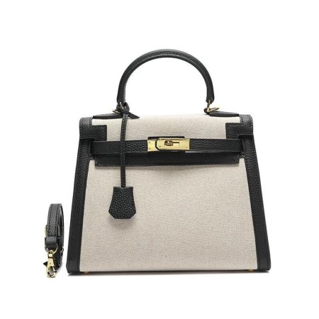 شنطة HERMES (25cm) /لون البيج و والاسود (مختومة ومع علبة)